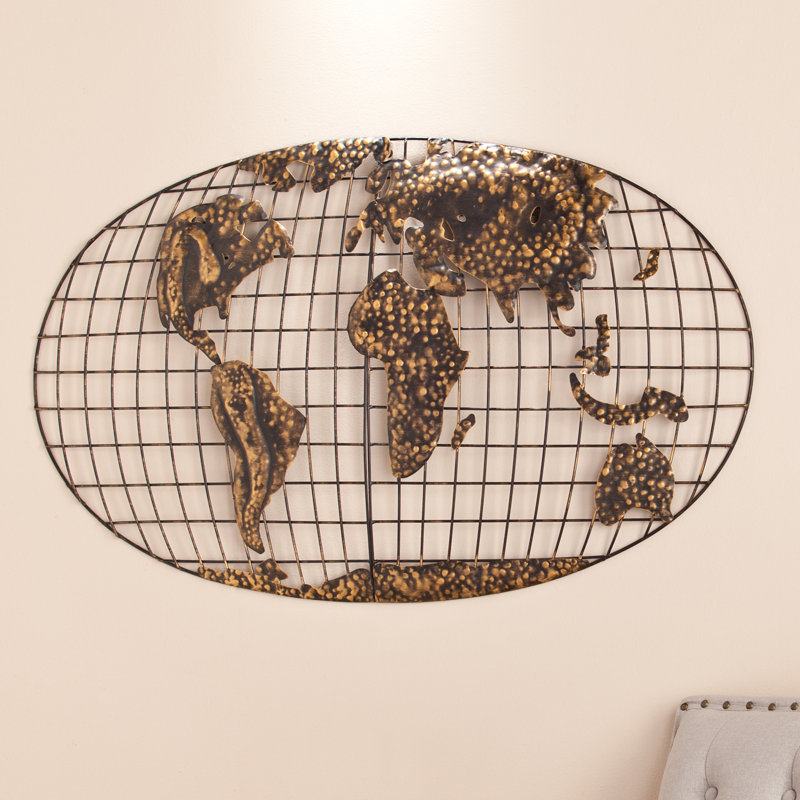 Alcott Hill Wall Mounted World Map Sculpture & Reviews Wayfair